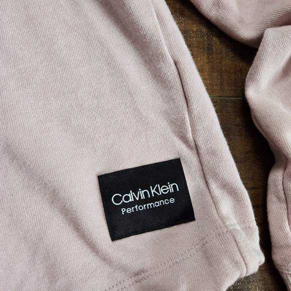 Calvin Klein Performance V-Neck Crop Sweatshirt Mauve Pink Size Large - Picture 3 of 9
